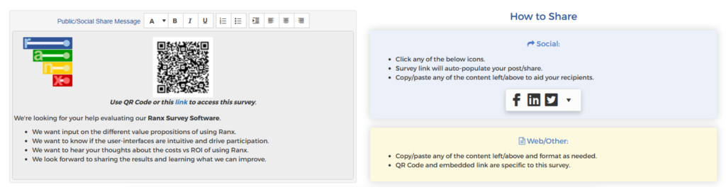 Ranx public survey deployment management