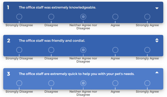 Get customer input on how well veterinarians and office staff listen to them and satisfy their pet needs.